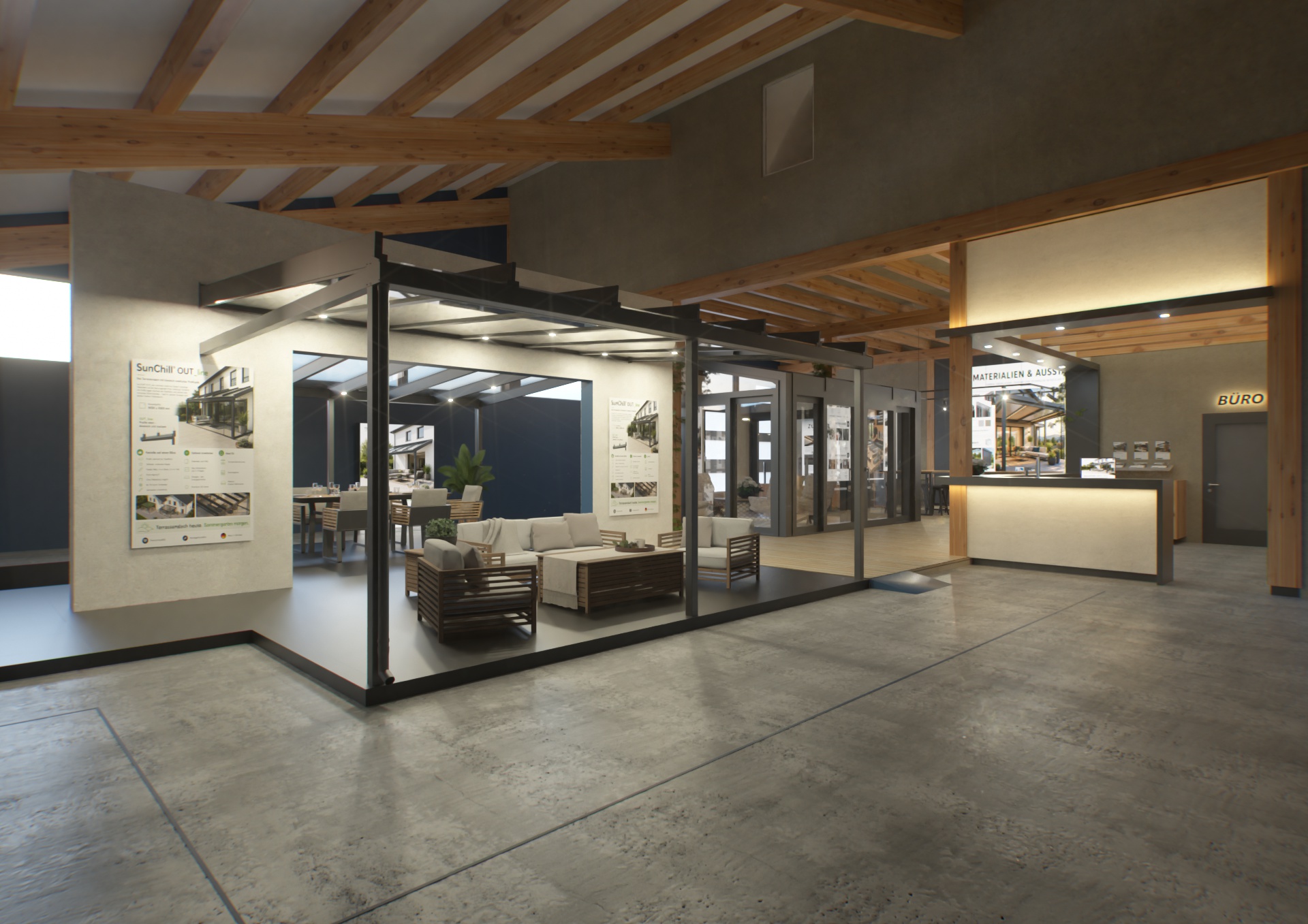 Ausstellungskonzept Terrassendächer